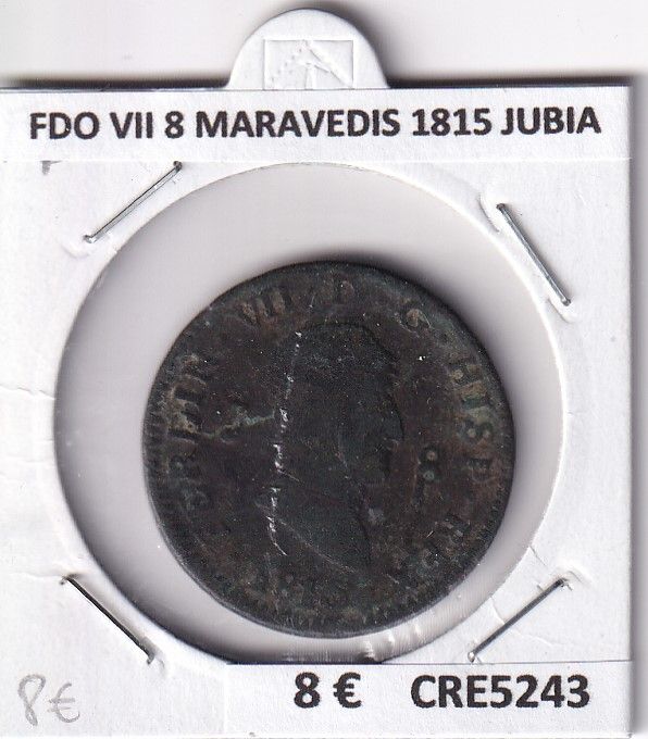imagen-13-26337.jpg CRE5243 MONEDA ESPAÑA FERNANDO VII 8 MARAVEDIS 1815 JUBIA - Imagen 1