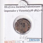 CRE5229 MONEDA ROMANA AE2 CECA INCIERTA VALENTINIANO II BRONCE