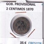 CRE5278 MONEDA ESPAÑA GOBIERNO PROVISIONAL 2 CENTIMOS 1870