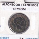 CRE5280 MONEDA ESPAÑA ALFONSO XII 5 CENTIMOS 1879 OM COBRE