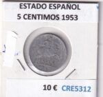 CRE5312 MONEDA ESPAÑA ESTADO ESPAÑOL 5 CENTIMOS 1953