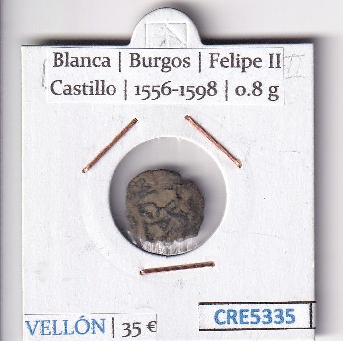 imagen-13-26589.jpg CRE5335 MONEDA ESPAÑA BLANCA BURGOS FELIPE II VELLON - Imagen 1