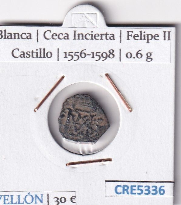 imagen-13-26590.jpg CRE5336 MONEDA ESPAÑA BLANCA CECA INCIERTA FELIPE II VELLON - Imagen 1