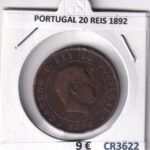 CR3622 MONEDA PORTUGAL 20 REIS 1892