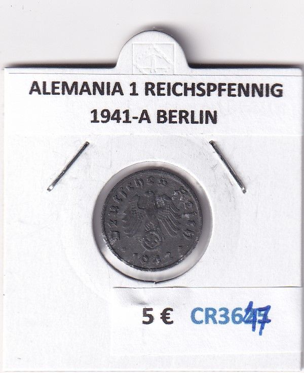 imagen-13-26634.jpg CR3647 MONEDA ALEMANIA 1 REICHSPFENNIG 1941-A BERLIN - Imagen 1