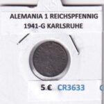 CR3633 MONEDA ALEMANIA 1 REICHSPFENNIG 1941-G KARLSRUHE