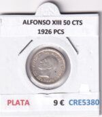 CRE5380 MONEDA ESPAÑA ALFONSO XIII 50 CTS 1926 PCS PLATA