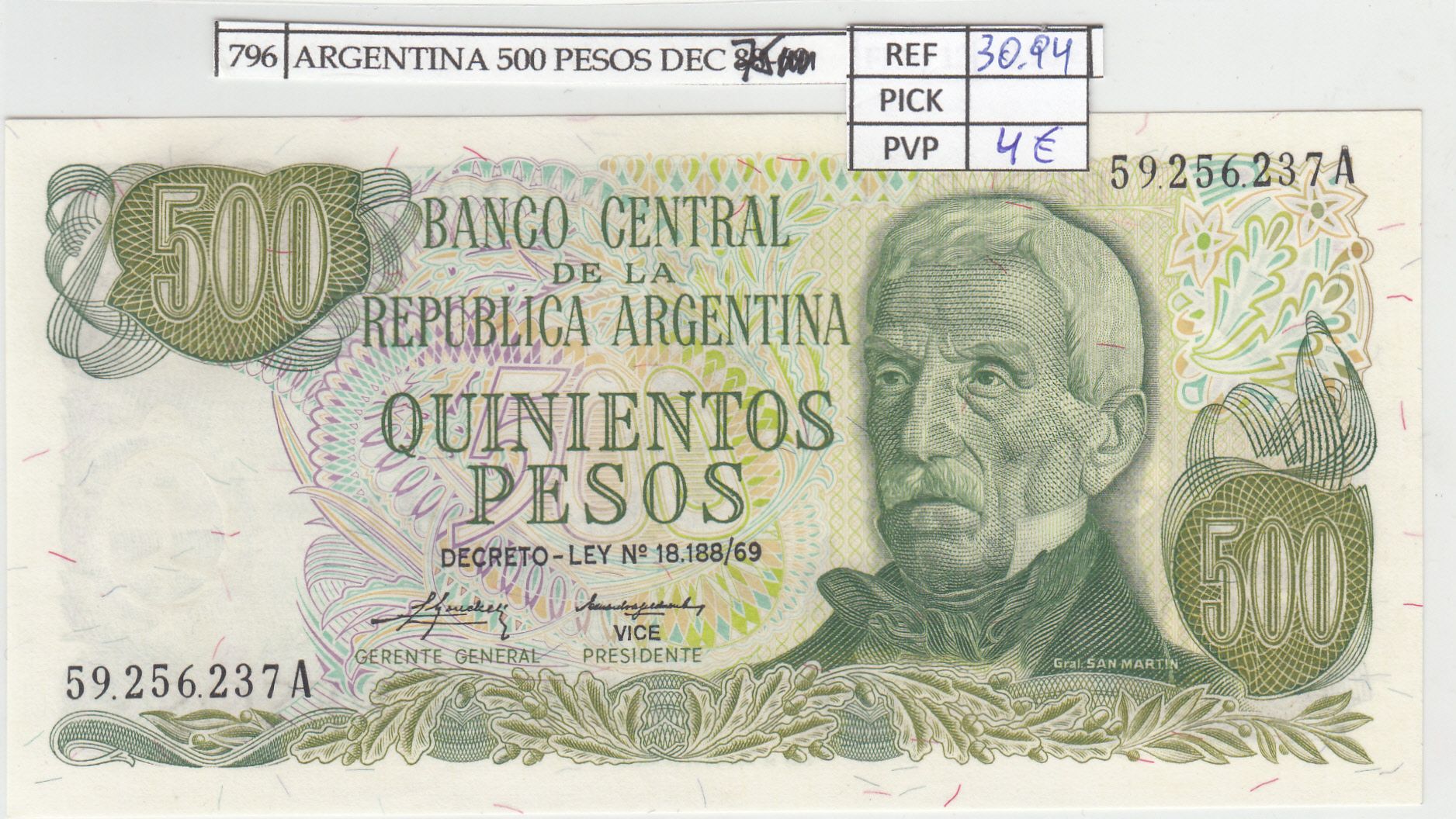 imagen-13-26705.jpg CRJ0796 BILLETE ARGENTINA 500 PESOS 1975 P-298c - Imagen 1