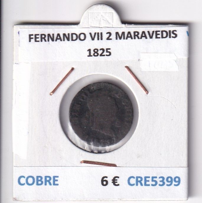 imagen-13-26738.jpg CRE5399 MONEDA ESPAÑA FERNANDO VII 2 MARAVEDIS 1825 - Imagen 1