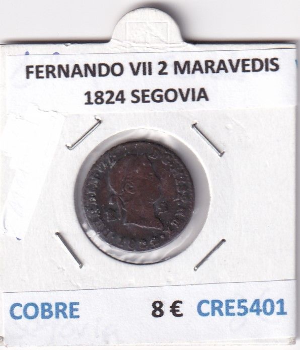 imagen-13-26740.jpg CRE5401 MONEDA ESPAÑA FERNANDO VII 2 MARAVEDIS 1824 SEGOVIA - Imagen 1
