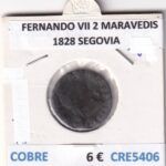CRE5406 MONEDA ESPAÑA FERNANDO VII 2 MARAVEDIS 1828 SEGOVIA