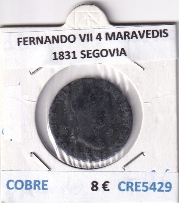imagen-13-26768.jpg CRE5429 MONEDA ESPAÑA FERNANDO VII 4 MARAVEDIS 1831 SEGOVIA - Imagen 1