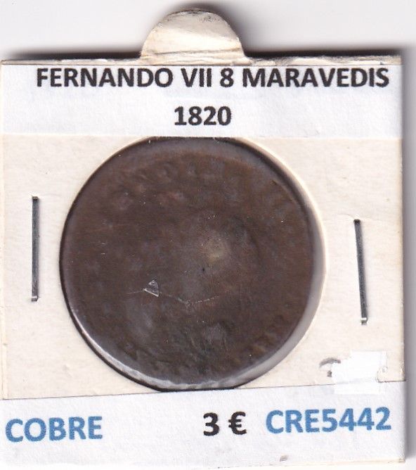 imagen-13-26781.jpg CRE5442 MONEDA ESPAÑA FERNANDO VII 8 MARAVEDIS 1820 - Imagen 1