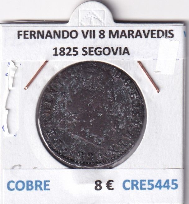 imagen-13-26784.jpg CRE5445 MONEDA ESPAÑA FERNANDO VII 8 MARAVEDIS 1825 SEGOVIA - Imagen 1