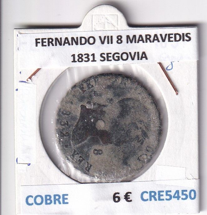 imagen-13-26789.jpg CRE5450 MONEDA ESPAÑA FERNANDO VII 8 MARAVEDIS 1831 SEGOVIA - Imagen 1