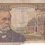 CRBX1459 BILLETE FRANCIA 5 FRANCOS 1967 USADO CON ROTURAS