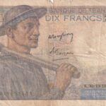 CRBX1461 BILLETE FRANCIA 10 FRANCOS 1947 USADO