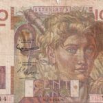 CRBX1468 BILLETE FRANCIA 100 FRANCOS 1952 USADO CON ROTURAS