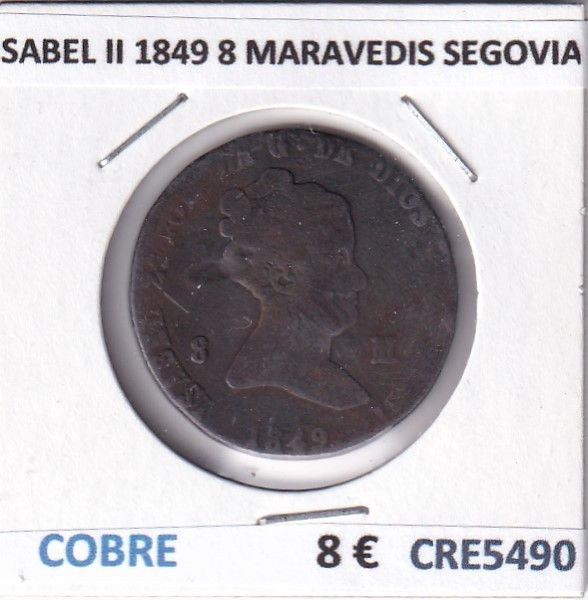 imagen-13-26923.jpg CRE5490 MONEDA ESPAÑA ISABEL II 1849 8 MARAVEDIS SEGOVIA - Imagen 1