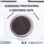 CRE5527 MONEDA ESPAÑA GOBIERNO PROVISIONAL 2 CENTIMOS 1870 COBRE