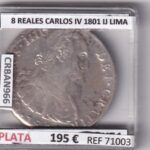 CRBAN966 MONEDA ESPAÑA 8 REALES CARLOS IV 1801 IJ LIMA