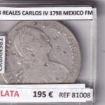 CRBAN981 MONEDA ESPAÑA 8 REALES CARLOS IV 1798 MEXICO FM RESE CHINOS