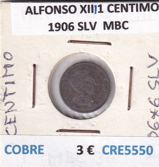 imagen-13-27178.jpg CRE5550 MONEDA ESPAÑA ALFONSO XIII 1 CENTIMO 1906 SLV COBRE MBC - Imagen 1