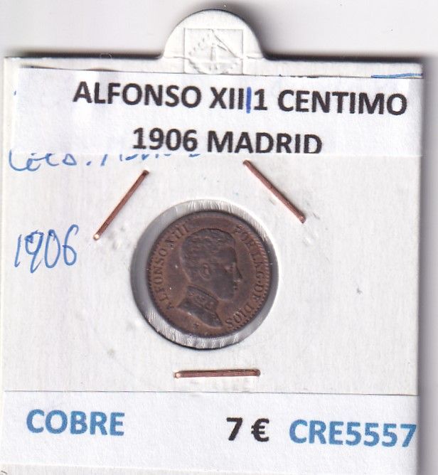 imagen-13-27185.jpg CRE5557 MONEDA ESPAÑA ALFONSO XIII 1 CENTIMO 1906 MADRID COBRE - Imagen 1