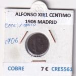 CRE5561 MONEDA ESPAÑA ALFONSO XIII 1 CENTIMO 1906 MADRID COBRE