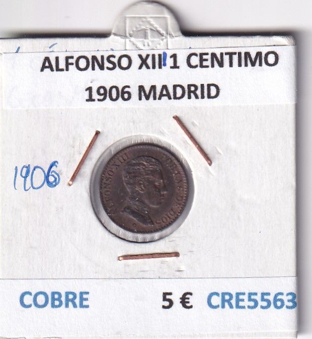 imagen-13-27191.jpg CRE5563 MONEDA ESPAÑA ALFONSO XIII 1 CENTIMO 1906 MADRID COBRE - Imagen 1