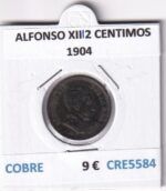 CRE5584 MONEDA ESPAÑA ALFONSO XIII 2 CENTIMOS 1904 COBRE