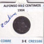 CRE5586 MONEDA ESPAÑA ALFONSO XIII 2 CENTIMOS 1904 COBRE