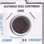 CRE5587 MONEDA ESPAÑA ALFONSO XIII 2 CENTIMOS 1905 COBRE