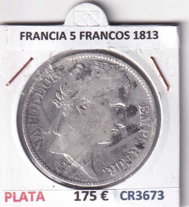 imagen-13-27268.jpg CR3673 MONEDA FRANCIA 5 FRANCOS 1813 NAPOLEON I BURDEOS PLATA - Imagen 1