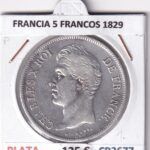 CR3677 MONEDA FRANCIA 5 FRANCOS 1829 CARLOS X BURDEOS PLATA