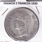 CR3678 MONEDA FRANCIA 5 FRANCOS 1830 CARLOS X TOULOSSE PLATA