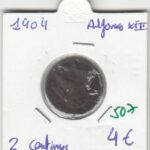 CRE0507 MONEDA ESPAÑA ALFONSO XIII 2 CENTIMOS 1904 BC
