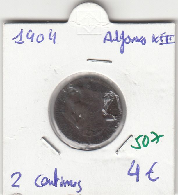 imagen-13-27305.jpg CRE0507 MONEDA ESPAÑA ALFONSO XIII 2 CENTIMOS 1904 BC - Imagen 1