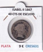 CRE5631 MONEDA ESPAÑA ISABEL II 40 CENTIMOS DE ESCUDO 1867 PLATA