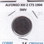 CRE5638 MONEDA ESPAÑA ALFONSO XIII 2 CENTIMOS 1904 SMV COBRE