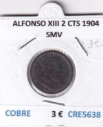 CRE5638 MONEDA ESPAÑA ALFONSO XIII 2 CENTIMOS 1904 SMV COBRE