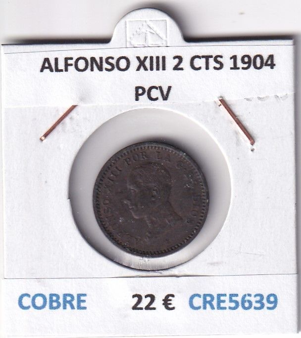imagen-13-27319.jpg CRE5639 MONEDA ESPAÑA ALFONSO XIII 2 CENTIMOS 1904 PCV COBRE - Imagen 1