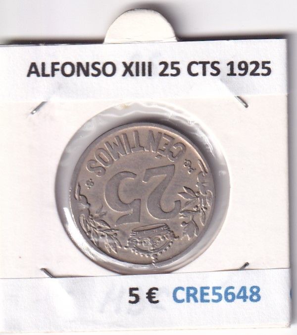 imagen-13-27328.jpg CRE5648 MONEDA ESPAÑA ALFONSO XIII 25 CENTIMOS 1925 MBC - Imagen 1