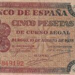 CRBS2380 BILLETE ESPAÑA 5 PESETAS 1938 SERIE A BC+