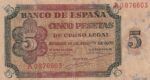 CRBS2381 BILLETE ESPAÑA 5 PESETAS 1938 SERIE A BC+