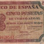 CRBS2383 BILLETE ESPAÑA 5 PESETAS 1938 SERIE D MBC