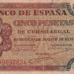 CRBS2385 BILLETE ESPAÑA 5 PESETAS 1938 SERIE D EBC