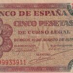 CRBS2388 BILLETE ESPAÑA 5 PESETAS 1938 SERIE D MBC-