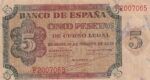 CRBS2393 BILLETE ESPAÑA 5 PESETAS 1938 SERIE F MBC+