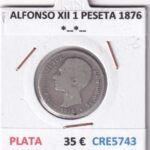 CRE5743 MONEDA ESPAÑA ALFONSO XII 1 PESETA 1876 *--*-- PLATA